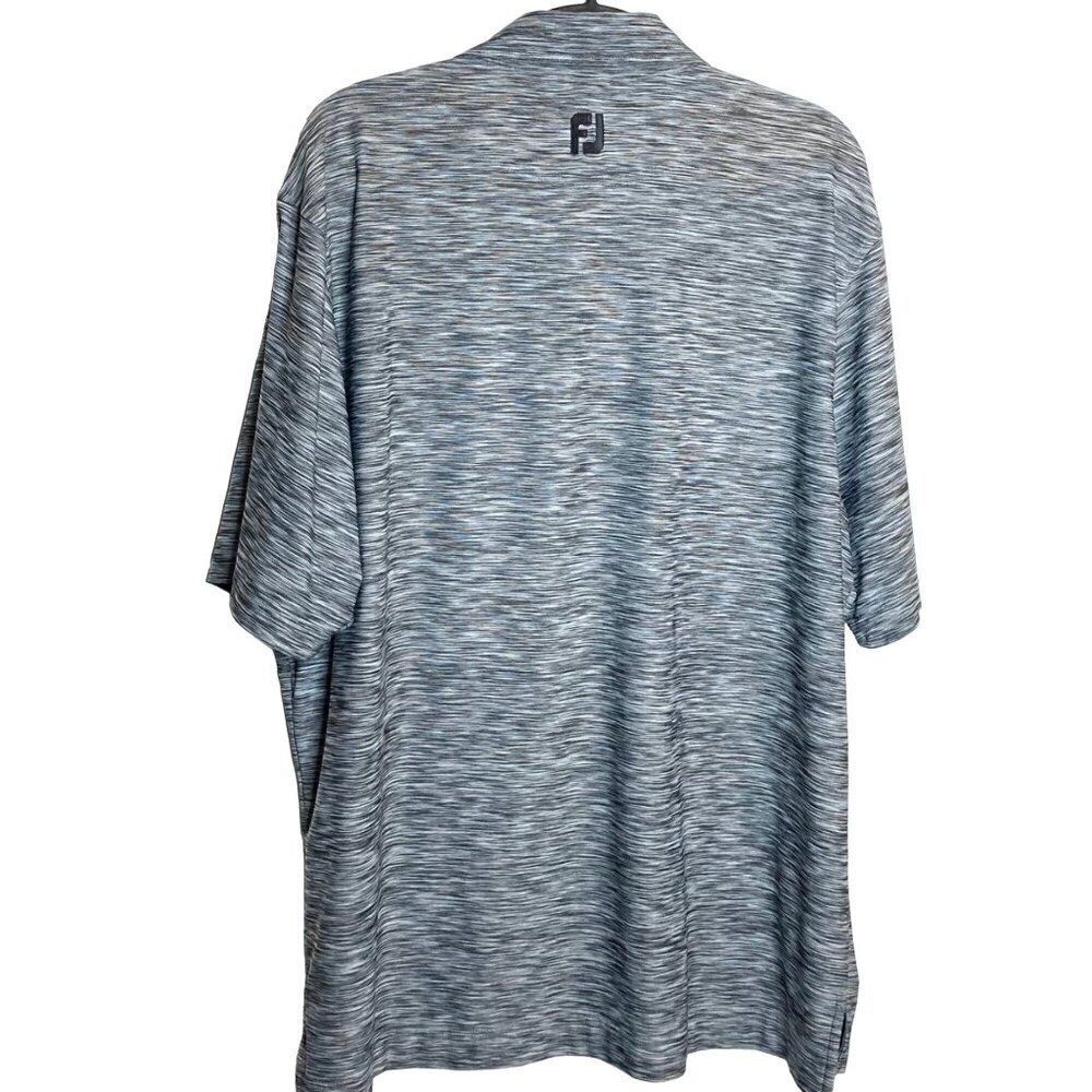 FJ Polo Shirt Mens XL Performance Geometric Black Gray Space Dye Golf - Picture 4 of 7